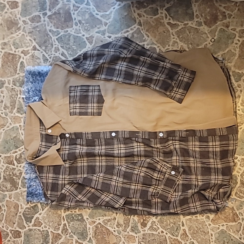 Shein plaid button up shirt